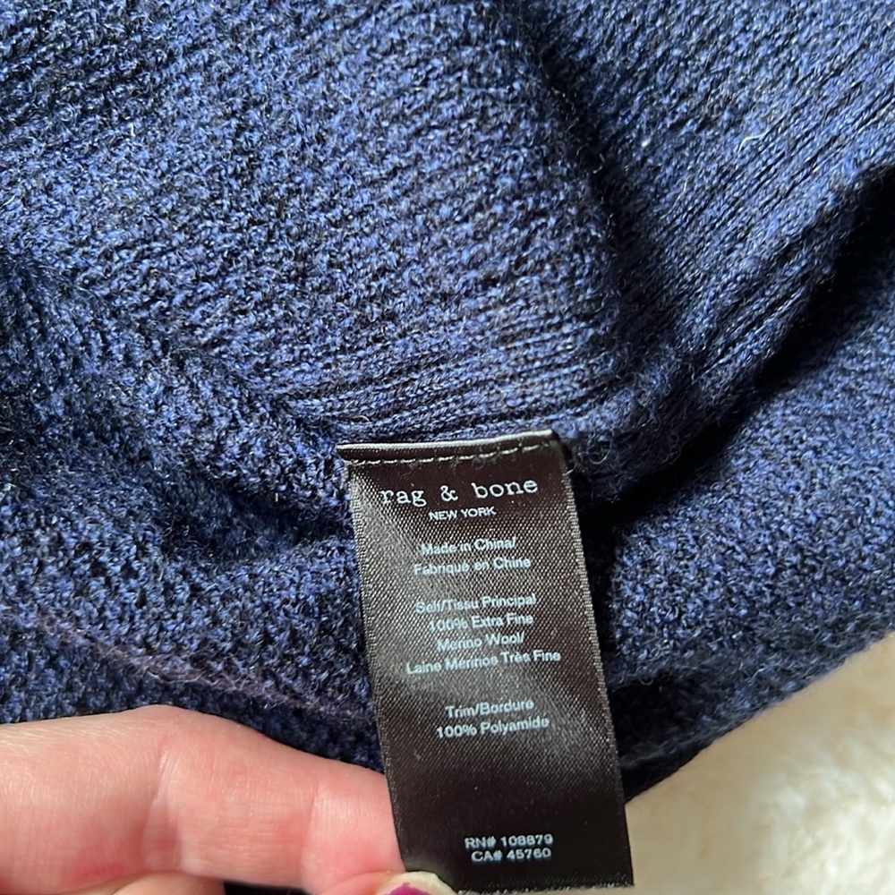 Rag & Bone Navy Merino Wool Sweater - Picture 5 of 6